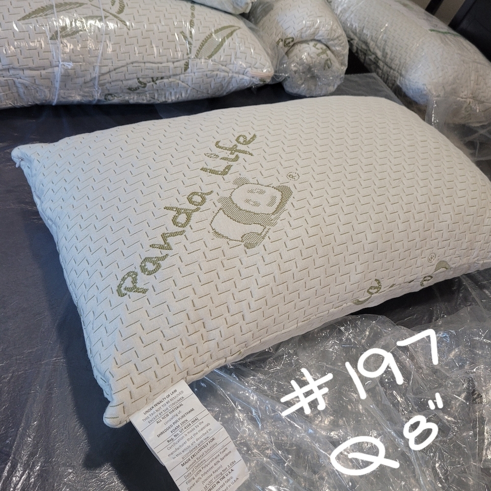 Bamboo #297 Pillow 8" Thick Shredded Memory Foam Semi-Firm Costco - Picture 10 of 16